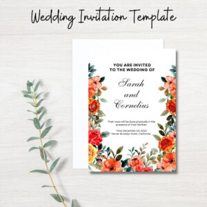 Wedding Invitation Template, Minimalist Wedding Cards, Modern Wedding Sign, Save the date card, Editable Wedding Template, Instant Download