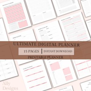 Digital Planner 2022 2023, Daily Digital Planner, Daily Organizer,Weekly Planner, Digital Monthly Planner, Printable Digital Planner