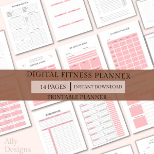 Ultimate Fitness Planner, Weight Loss Tracker, Fitness Planner Bundle, Workout Planner, Wellness Planner, Self care Planner, Fitness Tracker