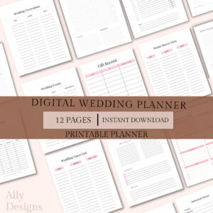 Digital Wedding Planner, Wedding Planner Printable, Wedding Plan Bundle, Wedding Planner PDF, Wedding Planning Organizer, Wedding Plan kit