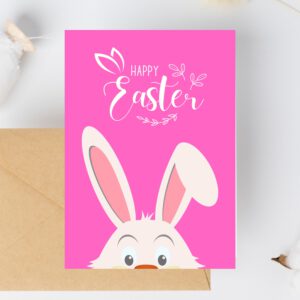 Handmade Easter Bunny Printable Greeting Card – Cute and Fun for Kids – Instant Digital Download