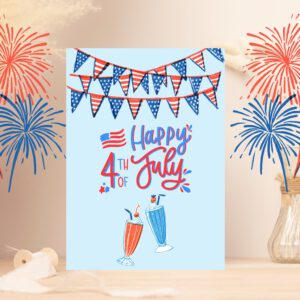 4th of July Printable Greeting Card – Celebrate Independence Day with a Patriotic Touch