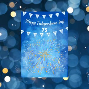 Happy Israeli Independence Day – Printable Greeting Card – 75 years