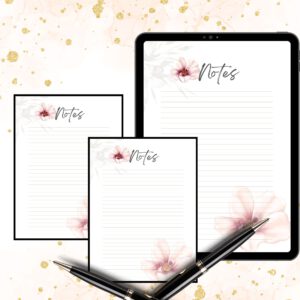 Printable papernote | note pages printable | lined notes | note taking | letter writing paper | printable notes | notes planner | notepad