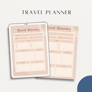Travel planner | itinerary planner  | planning to travel | checklist  | digital download | instant download | scheduling planner | planning
