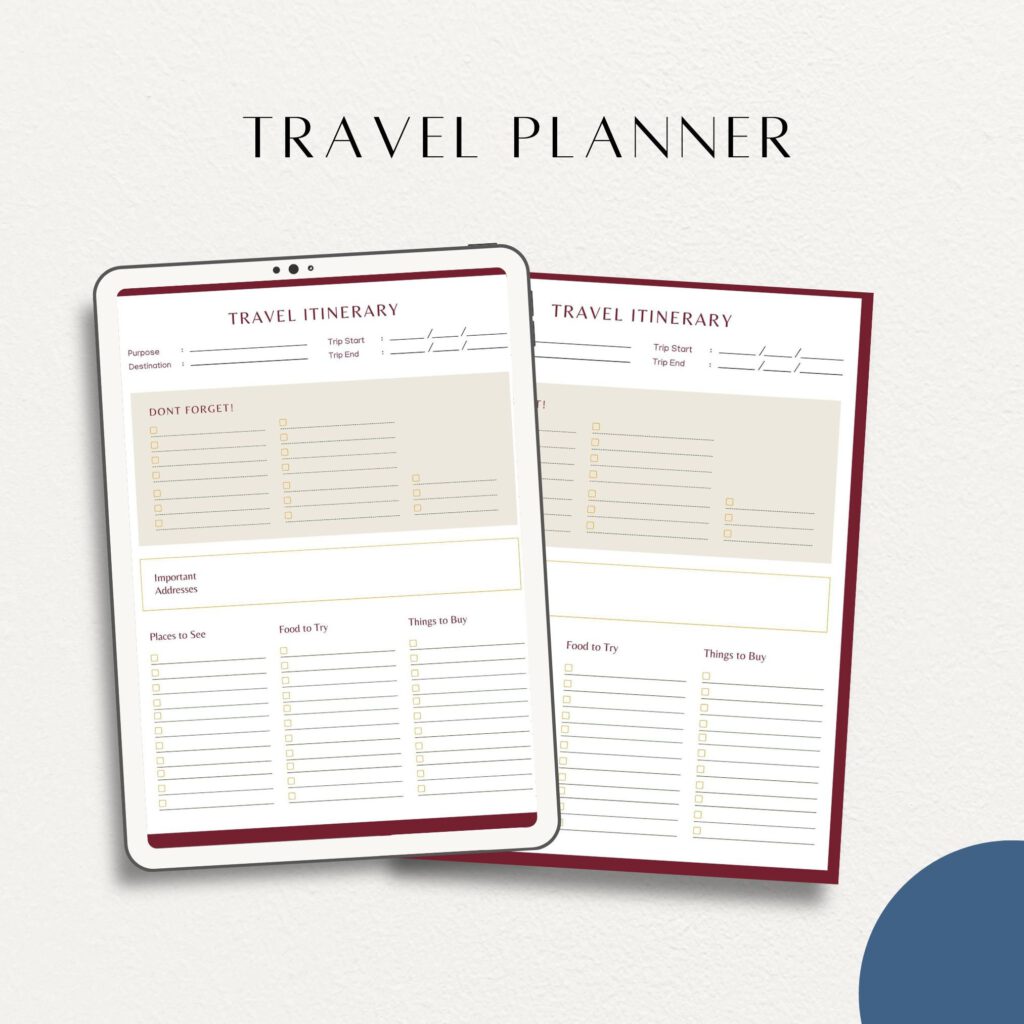 Travel planner | itinerary planner | planning to travel | checklist ...