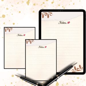 Printable papernote | note pages printable | lined notes | note taking | letter writing paper | printable notes | notes planner | notepad