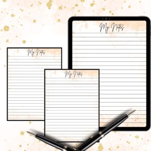 Printable papernote | note pages printable | lined notes | note taking | letter writing paper | printable notes | notes planner | notepad