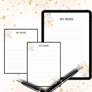 Printable papernote | note pages printable | lined notes | note taking | letter writing paper | printable notes | notes planner | notepad