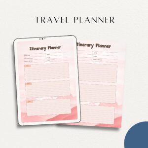 Travel planner | itinerary planner  | planning to travel | checklist  | digital download | instant download | scheduling planner | planning