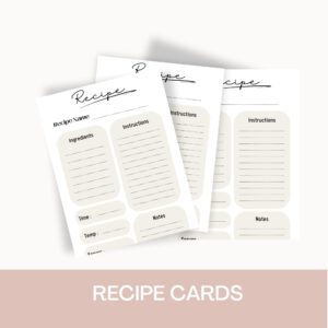 Printable recipe page | printable recipe | recipe card pdf | easy to use recipe | modern recipe card | minimalist kitchen | recipe sheets